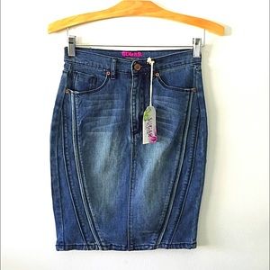 Sugar Magnolia Denim Pencil Skirt New